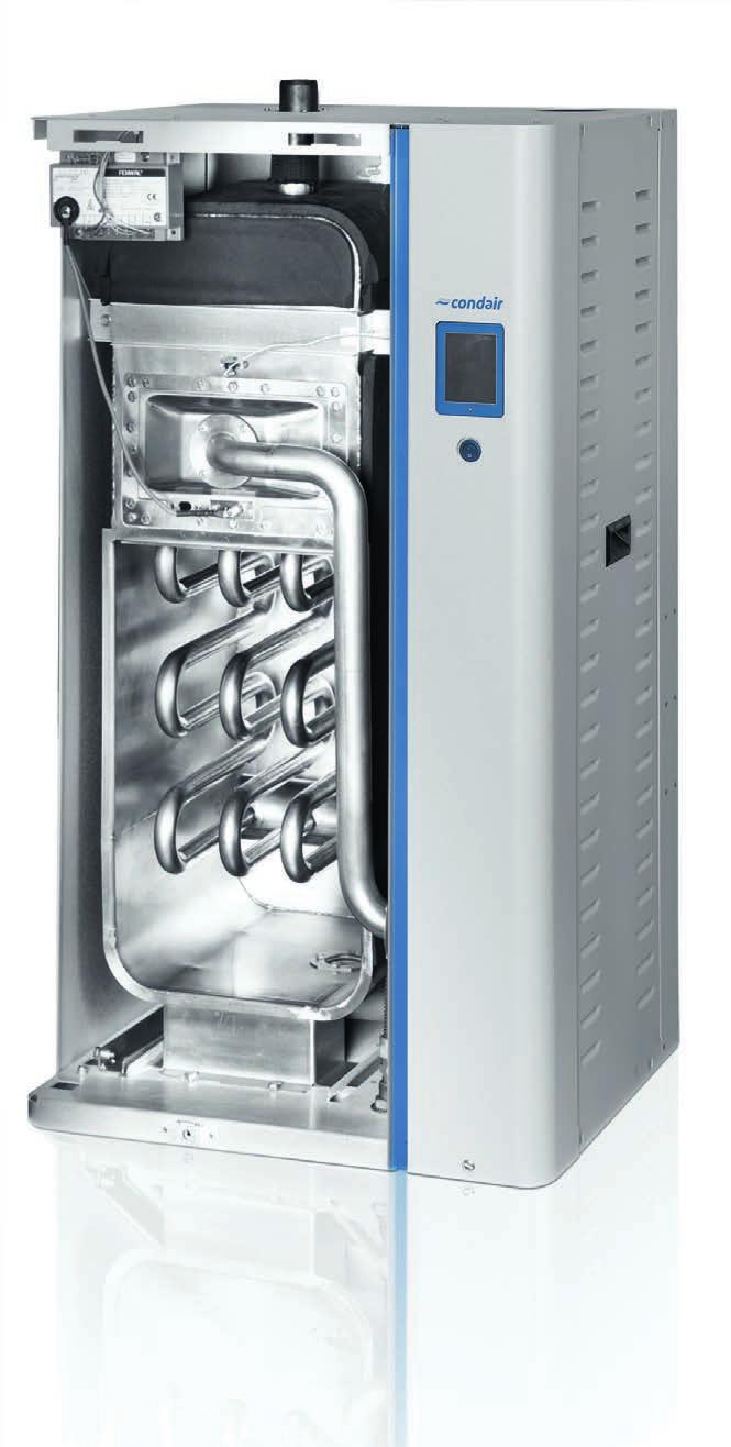 Cost-effective and eco-friendly steam production with gas as the primary energy source Touch Controller for precise control The is available in six different output variants, allowing continuous