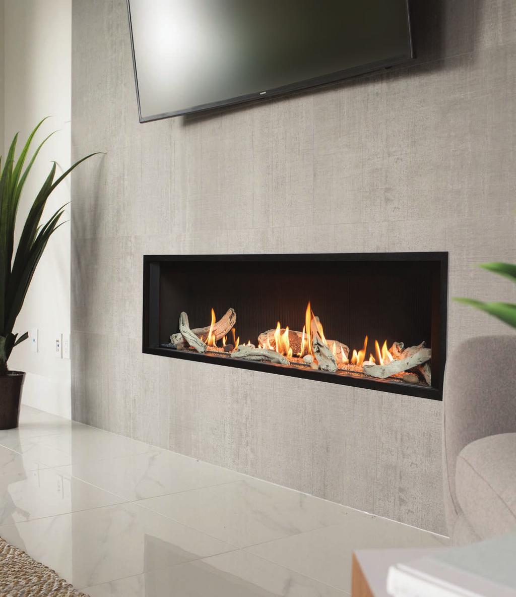 Linear Fireplace Series L3 Fireplace with Long Beach