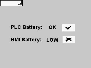 D - MACHINE CONTROLS 10. DEAD BATTERY If the PLC or display battery is dead, a flashing icon one can find out which battery needs to be replaced. appears on the main screen.
