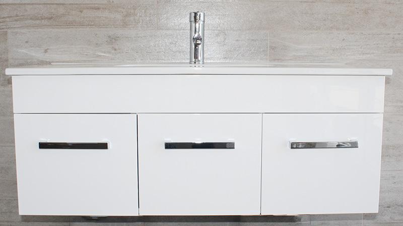 Ensuite Slim Ceramic Top Choice of cabinet finish Wall