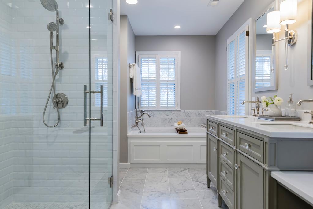 MASTER ENSUITE Plumbing Fixtures & Mirrors: H2O Kitchen and Bath; Artifacts Sink and Shower Fixtures in Polished Nickel; Finial Diverter Tub Spout in Polished