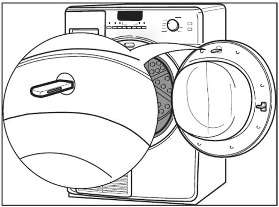DOOR REVERSIBILITY For your convenience: In case you want to stack the dryer on a washing machine, you can reverse the door opening direction, to bring the