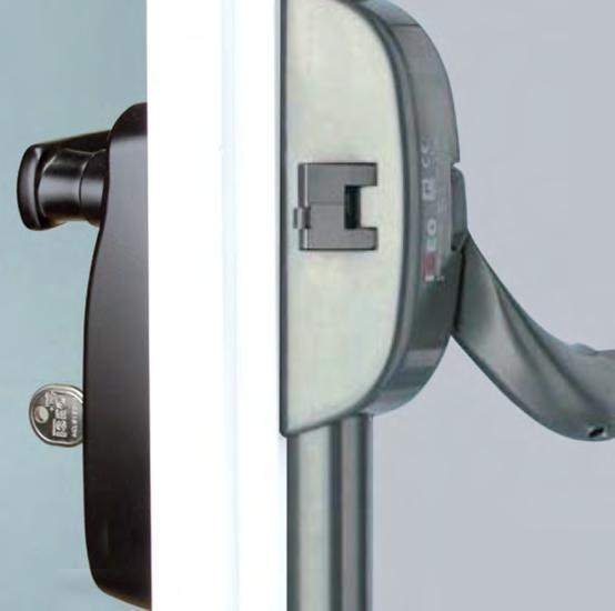 The Trim-Tronic allows access control on the panic exit, overriding the bar from the outside whilst still allowing safe emergency exit from the building.