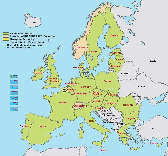 1. INTERREG IVC state of play Eligible area - EU 27 - Switzerland - Norway 4 LOCARE The