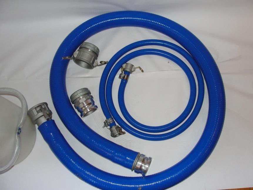 evac User Manual Page 9 1.8. Hoses The evac comes with two hoses: a 3 metre long 25mm diameter airline to connect the vacuum lid to the moisture trap and a 3 metre long 75mm diameter sludge hose.