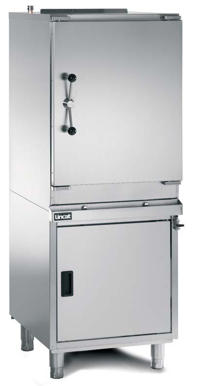steam from the chamber Thermostatic control maintains optimum cooking temperature and