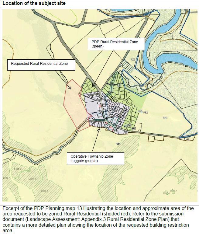 Figure 1: location of requested Rural Residential zone 2.4. The Case for Rezoning 10.
