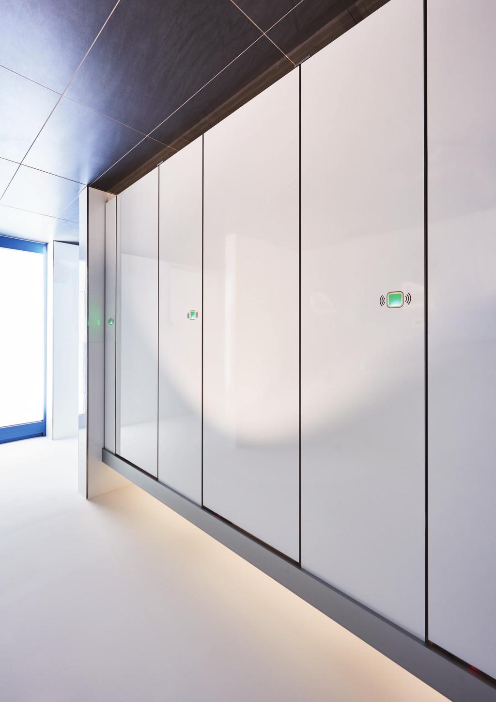 The touch-free WC partition wall for