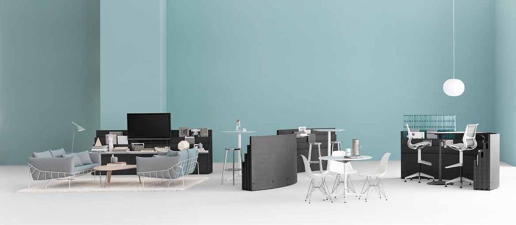promoting well-being. Humanscale is another company passionate about integrated technology and ergonomics and these are showcased in its M Connect, Quick Stand and Horizon products.