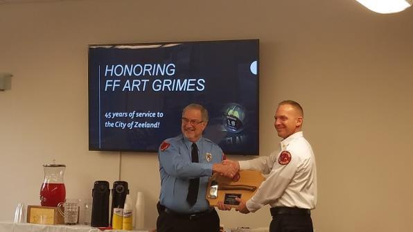 FF Boeve and FF Grimes both retired from the City of Zeeland and had dedications at City Council and the Fire Department.