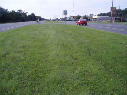 The highway is crowned to drain runoff from the inside lanes (both northbound and southbound) to the medians.