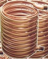 The exchanger is made of copper pipe and is incorporated in the boiler