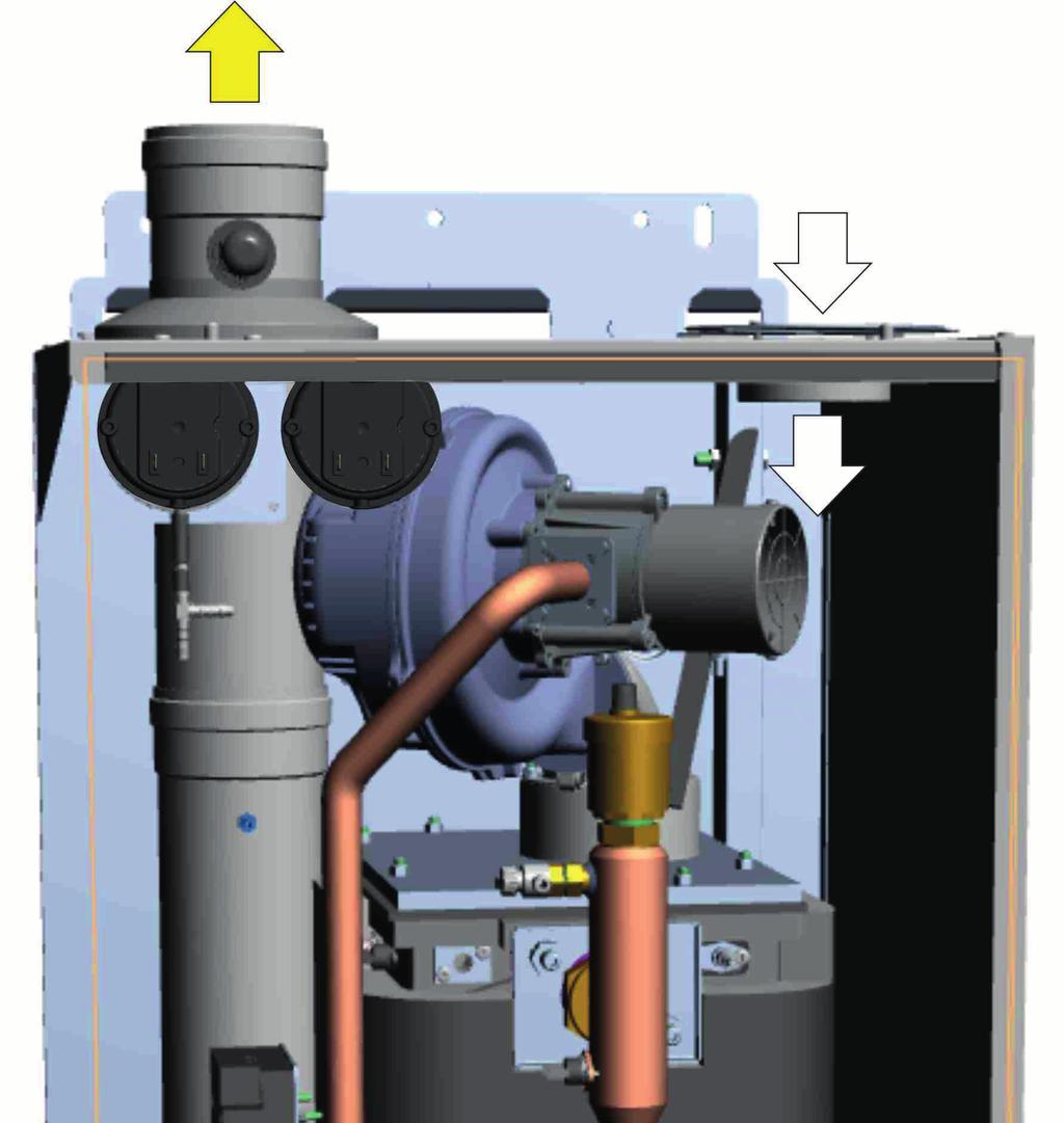 Installation Type B23p: Air suction from top grid and
