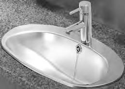 Wash Hand Basins WASH HAND BASINS Oval V - Inset Vanity Basins Franke Model Oval V inset vanity basin, 590x375x160mm. Unit to be manufactured from a high grade austenitic Stainless Steel, 0,8mm gauge.