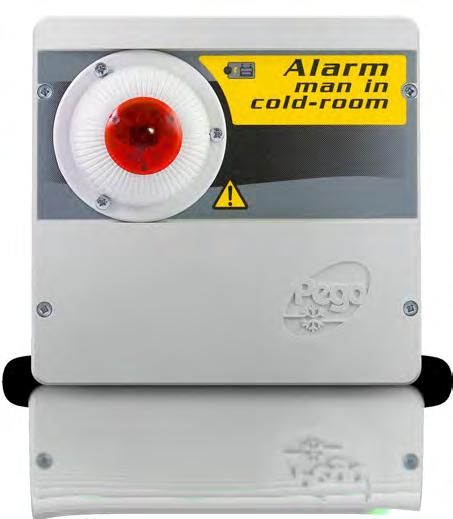 The system will work even in the event of a temporary power cut thanks to the buffer battery on the external unit. APPLICATIONS Man in room safety system for low-temperature rooms.