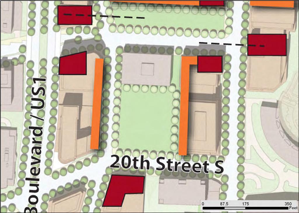 8 (residential) for the entire block area of 413,238 SF, which includes the future Center Park land