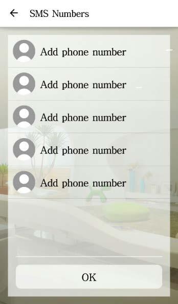 Step 10 Adding numbers for Alarm notification 1. Press Setting, alerts and type the number in any of the available spaces. 2. Photo Id numbers for calling or SMS may be added.