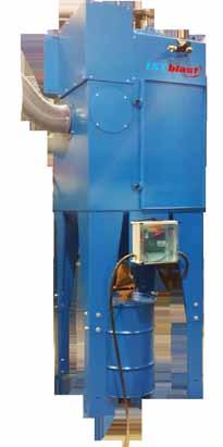 These dust collectors operate with a push-button bag shaker, or optional automatic shaker that activates systematically few seconds after blasting operation to free operator for other tasks.