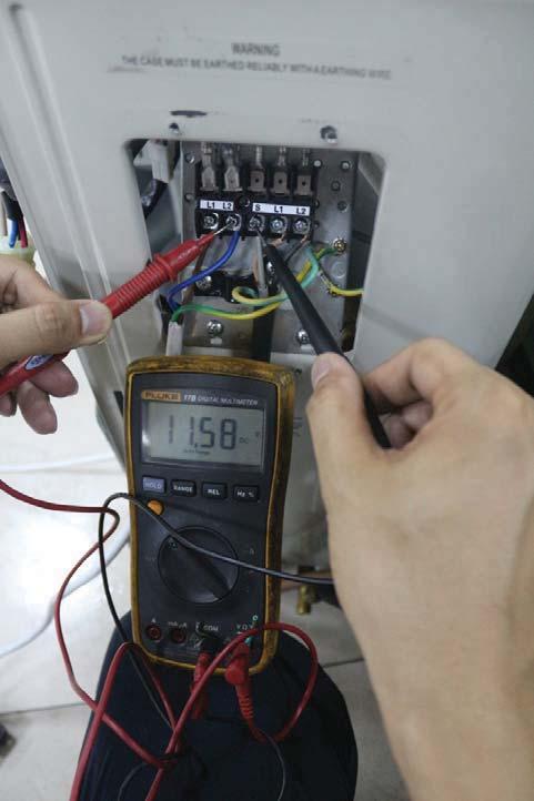 DIAGNOSIS AND SOLUTION (CONT) Remark: Use a multimeter to test the DC voltage between L2 port and S port of outdoor unit.
