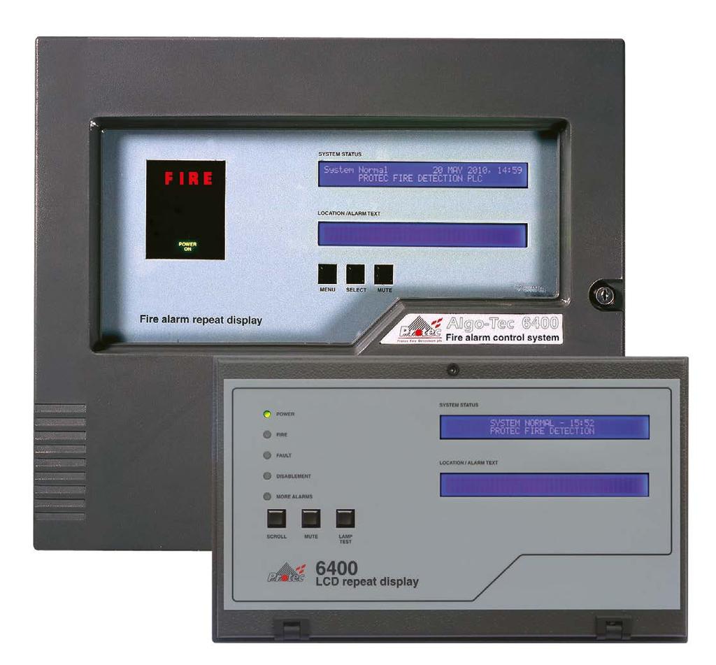 The display consists of a quarter VGA graphics LCD with backlight, common FIRE indicator, 100 separate zonal fire LED s, power on, pre-alarm, supply fault, alarms silenced, system fault, print,