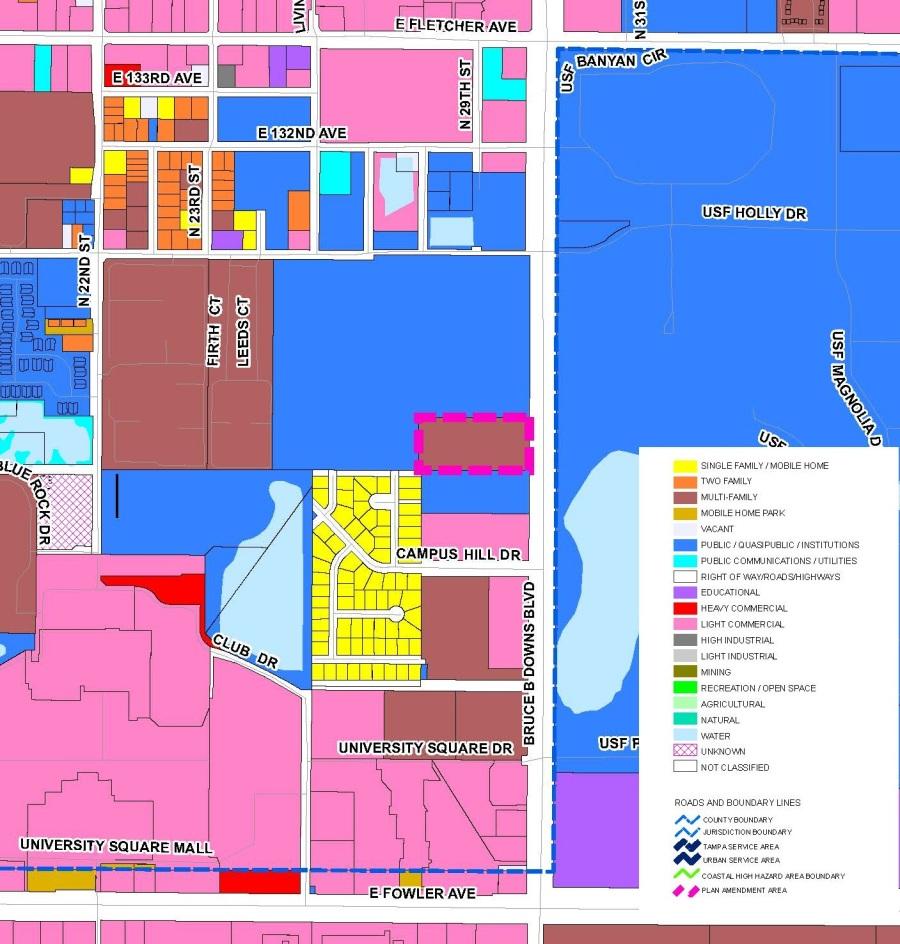 C. Existing Land Uses and Compatibility with the Surrounding Land Uses Existing Land Use Map As shown on the Existing Land Use Map, the proposed amendment site (outlined in pink) is currently used