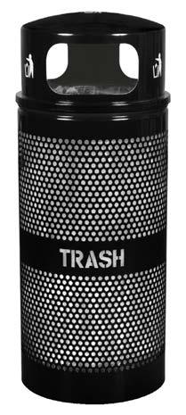 perforated Cans/Bottles recycler or matching Trash unit in black