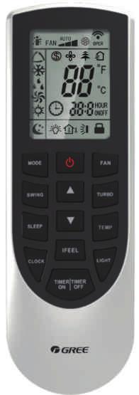 Buttons on remote controller 1 ON/OFF button 2 MODE button 3 FAN button 4 SWING button 3 5 TURBO button 5 6 / 7 SLEEP button 8 TEMP button 9 I FEEL button 2 4 6 7 8 9 11 10 1 button 10 LIGHT button