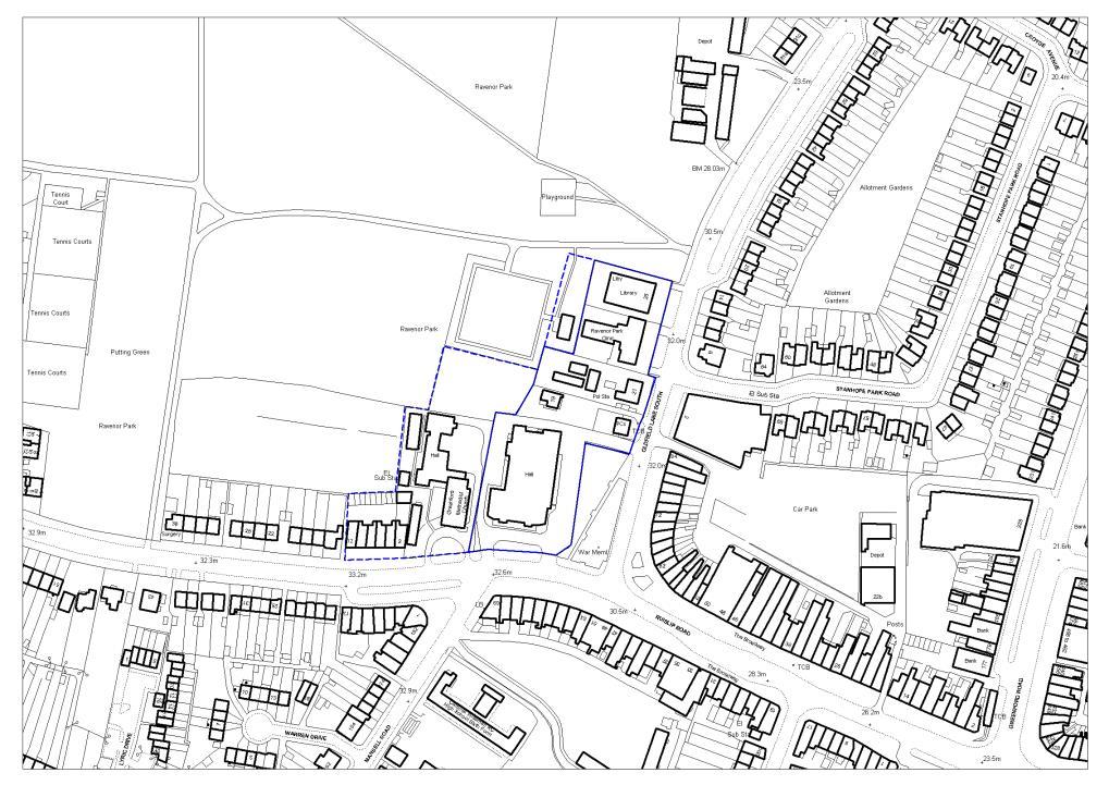 OS map & site boundary The combined site is located on the north side of Ruislip Road and west side of Oldfield Lane South at a prominent location within the Town Centre the Civic Quarter.