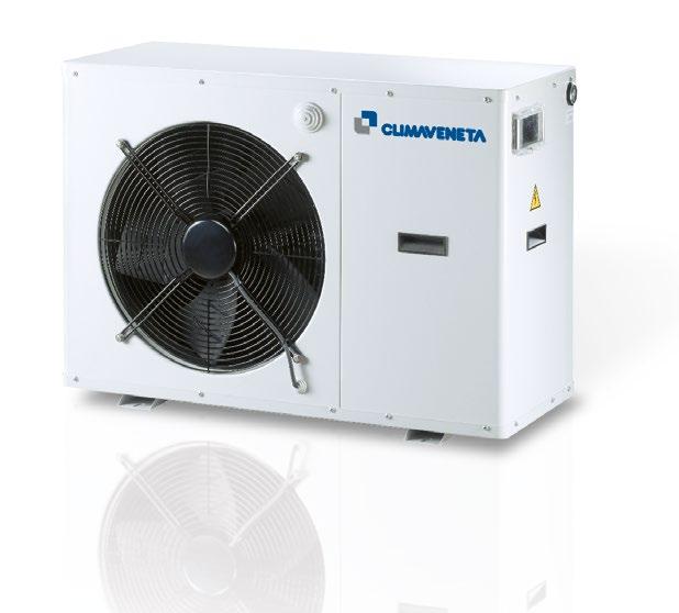 Hydronic residential RAT2 0021 0121 Air source chillers for outdoor installation 5,74-31,7 kw Standard Version RAT2 is an outdoor unit equipped with axial fans and hermetic scroll compressors.