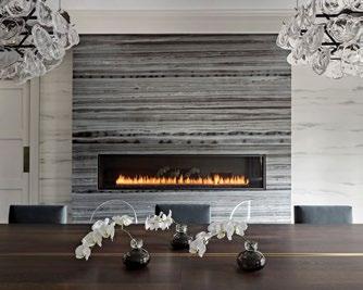 Fairview Hearthside In the dining room, a striking floor to ceiling marble slab