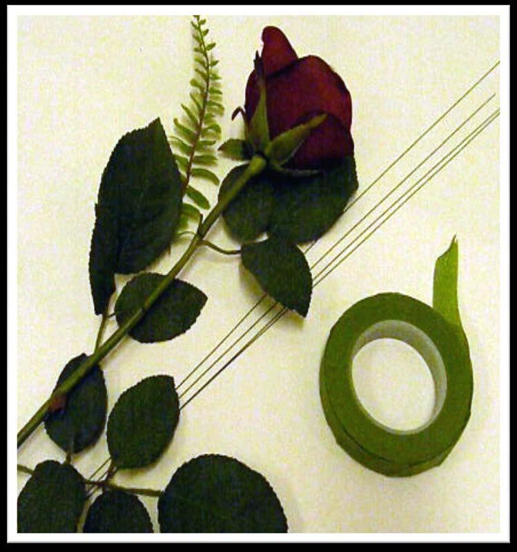 Required Materials For Boutonniere Small Rose head appropriate for boutonniere (ie