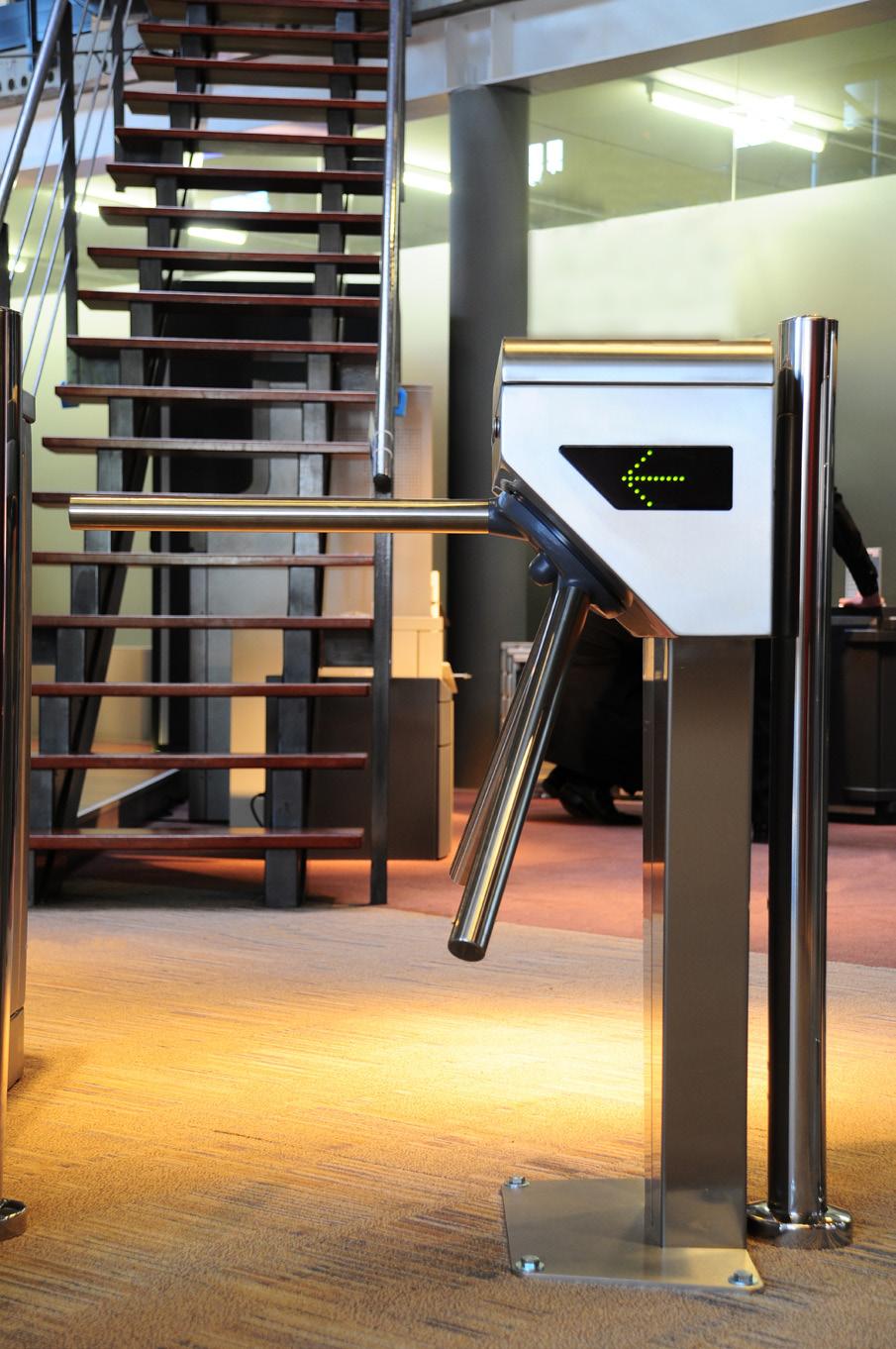 Tripod Turnstile for Internal Installation (*) Tripod Turnstiles are compact and cost-effective entrance solutions designed for smooth and silent operation, less wear and tear and reduced power