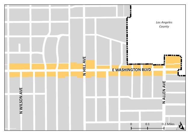 Washington and Allen The Washington and Allen area is located near the northeast border of the City, where East Washington Boulevard intersects with North Allen Avenue (Figure 10).