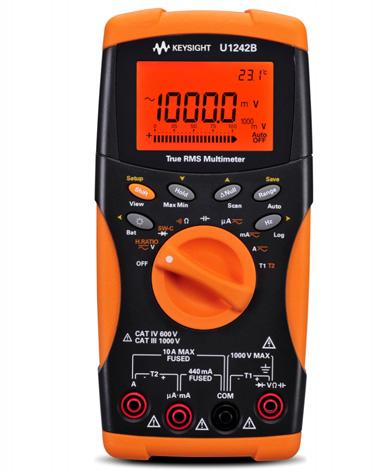 Keysight U1241B and U1242B Handheld Digital Multimeter Quick Start Guide The following items are included with your multimeter: Silicone test leads and 4 mm probes Printed Quick Start