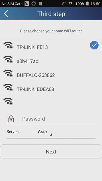 APP will show the password 12345678 (default password of the network of