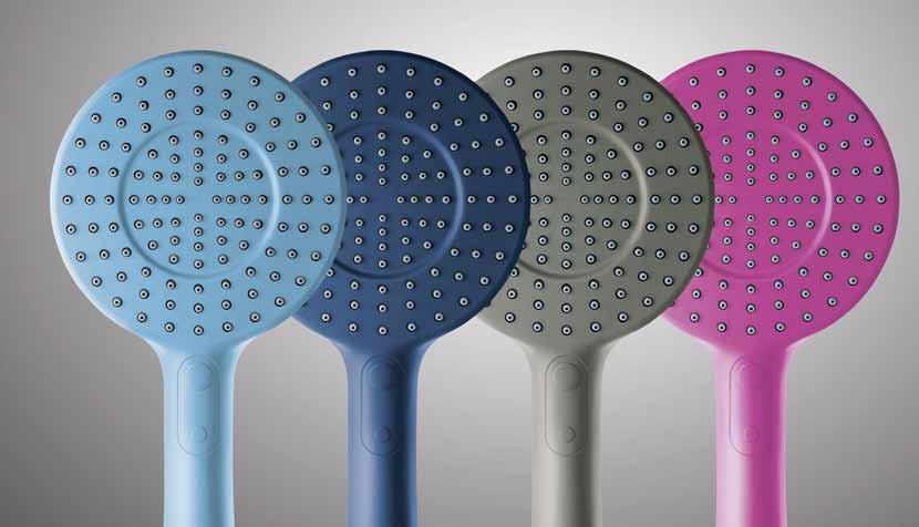 hand shower is a real innovation, setting new standards for style, colour and materials.