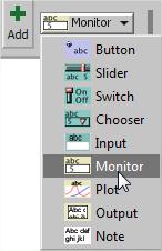 Using of for debugging Add a monitor to the