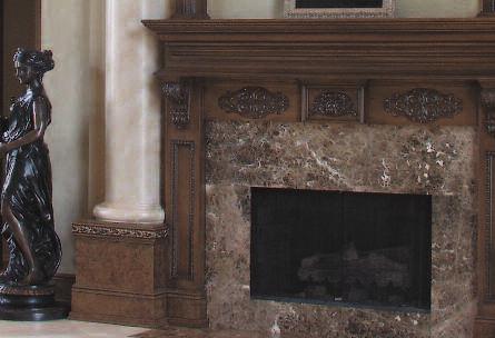 Hand Carved Mantels Envision a simple motif adorning your mantel or rangehood.