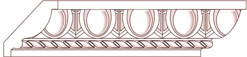 EMBOSSED CROWNS & CORNICES Lengths Available: