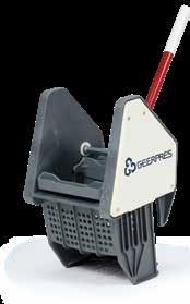 WRINGERS ZINC - PLATED Downpress Wringer Only offered by Geerpres Simple, one-stroke operation wrings mops up to three times faster than other designs Solid steel