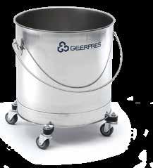buckets can provide a lifetime of corrosionfree use Bail ears located below rims to allow easy placement of wringer MODEL #2233 8-gallon with bumper on 2" casters