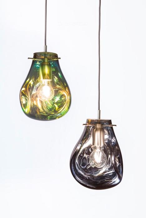 The new Green and Purple tones of SOAP pendants still provide the viewer with a vivid lighting