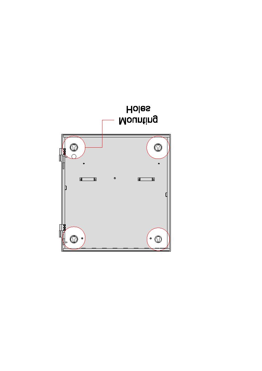 Mounting the Cabinet a) Locate and place the cabinet and marked the four holes for mounting. b) Plan the cable installation. Remove the necessary knockout on the top of cabinet.