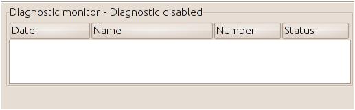 automatic diagnostics function: each row of the table corresponds to