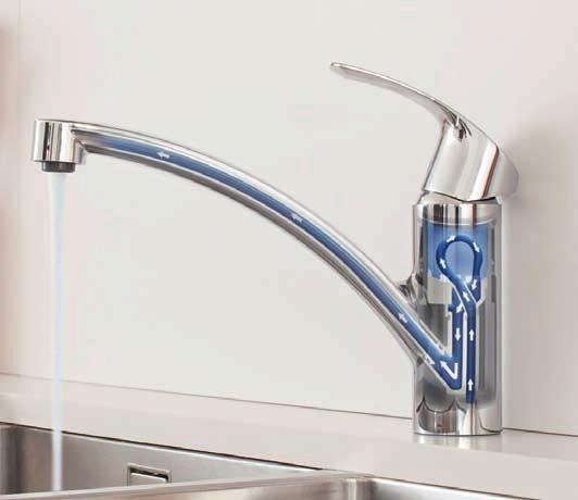 Separate inner water ways guarantee that the water inside the faucet never comes into contact with lead or nickel.