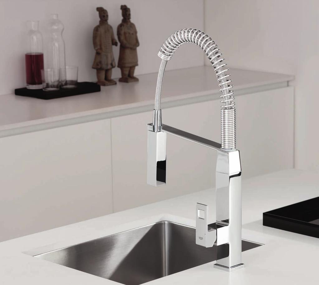 EuROCuBE Eurocube is available in two versions. Choose between a swivel spout model and the new semi-professional mixer with pull-out dual spray.