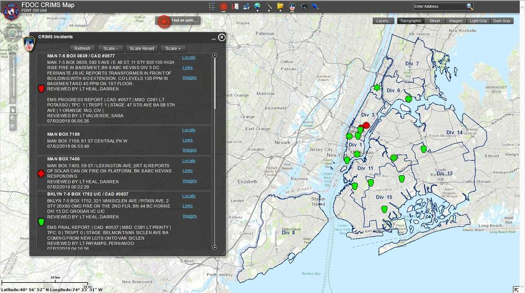 FDNY CRIMS MAP (Critical Response Information Management System) Flex Viewer Operations