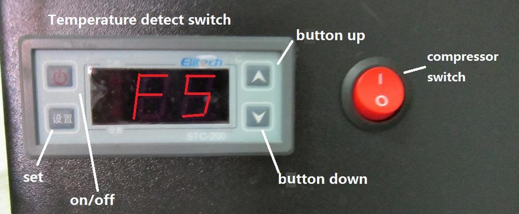 Check the temperature detect switch. a. Whether the temperature showing on the switch is same with the number on the LCD. b.