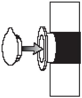 Wall installation (permanent mounting) Key for the above diagram: 1. Exhaust port 2. Vent connector 3. Exhaust hose 4. Round adapter 1. Drill a 5 1/8 diameter (approx.) hole through the wall.
