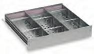 Stainless perforated shelves The perforated shelves provide a flat surface that helps ensure